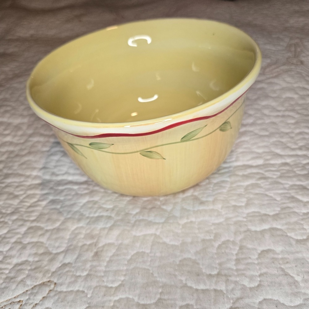 Pfaltzgraff Napoli Bowl Unisex 6" Yellow Hand Painted Floral Cereal Soup
